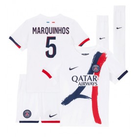 Paris Saint-Germain Marquinhos #5 Borta Kläder Barn 2024-25 Kortärmad (+ Korta byxor)